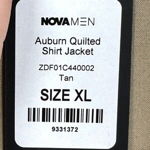 NEW Fashion Nova Novamen Mens XL Shirt Jacket Tan Auburn Quilted Flap Pockets